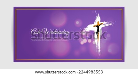 Vector illustration of Ash Wednesday Christian holy day banner Royalty-Free Stock Photo #2244983553