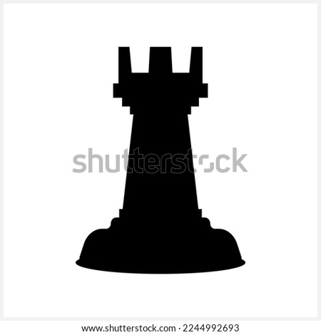 Chess rook icon Figure piece. Tournament game. Vector stock illustration. EPS 10