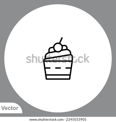 Cupcake icon sign vector,Symbol, logo illustration for web and mobile