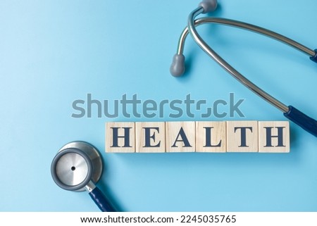 Health text on wooden cubes. medical concept.