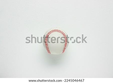 Baseball ball on white background, top view. Sports game