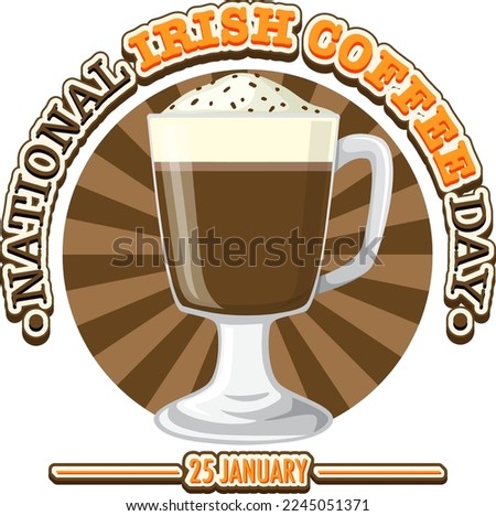 National Irish coffee day banner design illustration