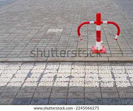 Folding Iron Barrier Prevents Parking, Red Metal Parking Barrier Outdoor