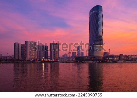 View at Belgrade Waterfront buildings at Sava river. Royalty-Free Stock Photo #2245090755