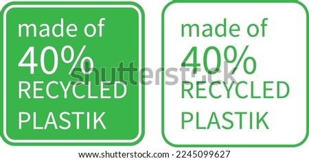 Recycled plastic sale sticker set