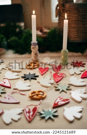 decoration for a Christmas tree made of clay, glazed