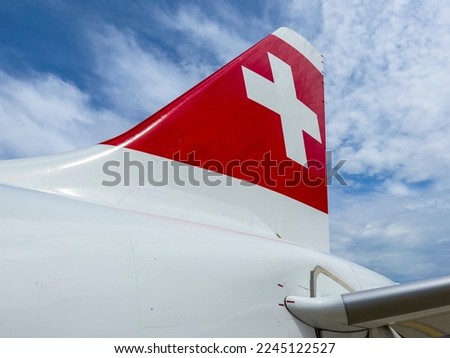 The flag on the plane.