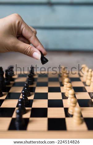 Playing wooden chess