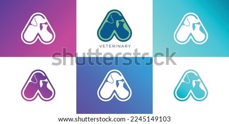 Veterinary logo design vector. Dog and cat 