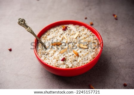 Kodo foxtail millet kheer or varagu arisi payasam is a popular Indian dessert