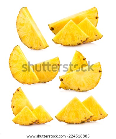 set of pineapple slices images Royalty-Free Stock Photo #224518885