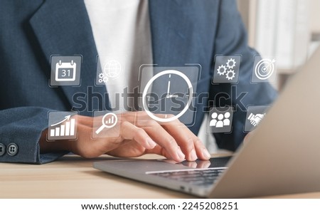 Time management concept. Work planning increases efficiency and reduces work time. Royalty-Free Stock Photo #2245208251