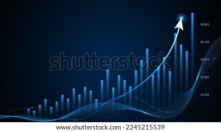 Business growth graph or profitable investment concept. The arrow increases the company's future growth.	 Royalty-Free Stock Photo #2245215539