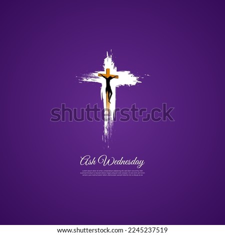 Vector illustration of Ash Wednesday Christian holy day banner Royalty-Free Stock Photo #2245237519