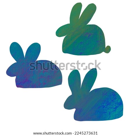silhouette of hares with an unusual graphic texture.