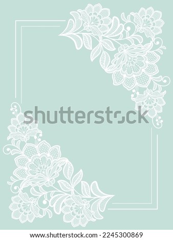 Template frame  design for invitation lace card.Vector lace flowers.