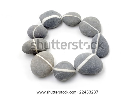 Round frame for natural grey stones Royalty-Free Stock Photo #22453237