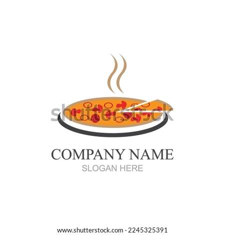 Pizza Logo Template. Fast Food Vector Design. Bakery Products Illustration