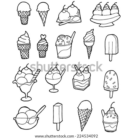 vector set of ice cream