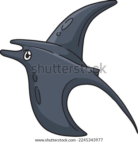 Manta Ray Marine Animal Cartoon Colored Clipart 