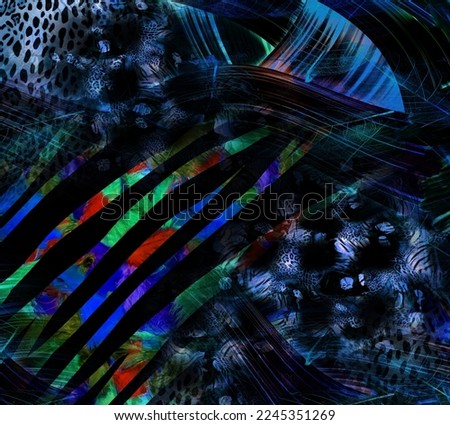 Textile fashion prints.Colorful Psychedelic Pattern.Rendering textile illustration.Abstract geometric swirl fractal.Fabric digital print pattern.Textile fabric print pattern.Modern fractal art
