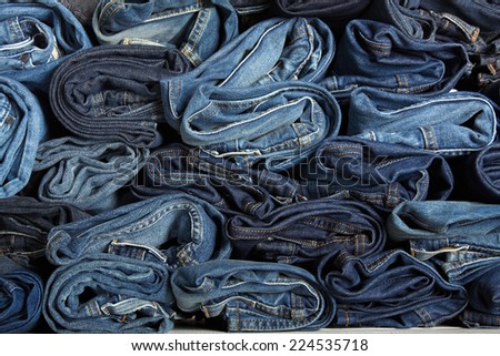 Lot of different blue jeans Blue Jeans