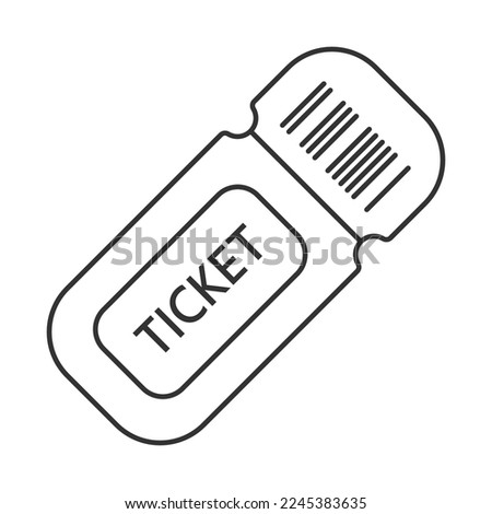 Ticket  vector icon. Line sign for mobile concept and web design. Symbol, logo illustration. Vector graphics
