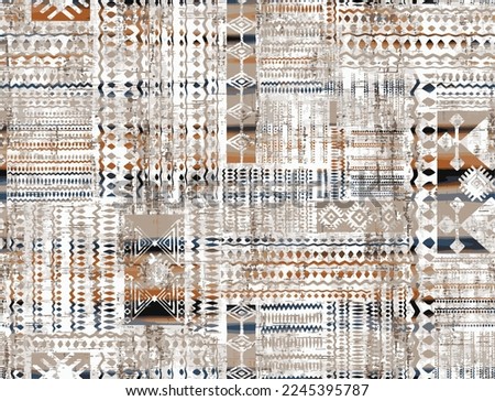 Tribal vector ornament. Seamless African pattern. Ethnic carpet style. Geometric mosaic on the tile  Ancient interior.Modern rug. Geo print textile Cloth.Vector fabric Abstract digital printing  linen Royalty-Free Stock Photo #2245395787