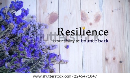 Resilience is our ability to bounce back - Inspirational quote