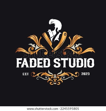 Barber shop Logo Design, Faded Studio