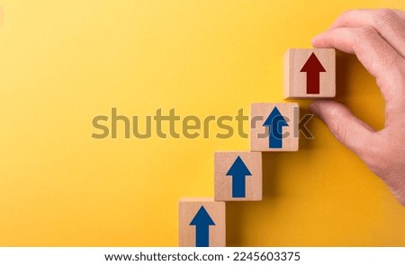 Growth Business Concept on yellow background with copy space.