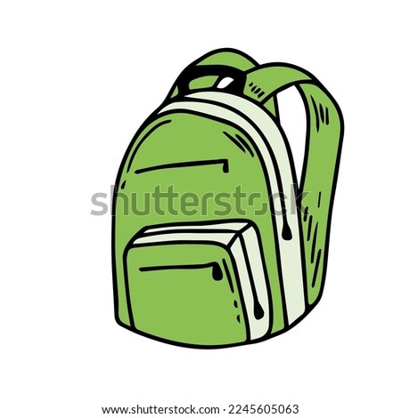 Backpack icon. Line style. Vector isolated on white