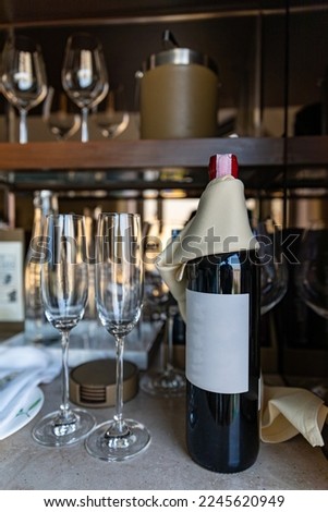 Elegant wine and red wine glasses