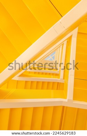 Stylish yellow stairway in creat