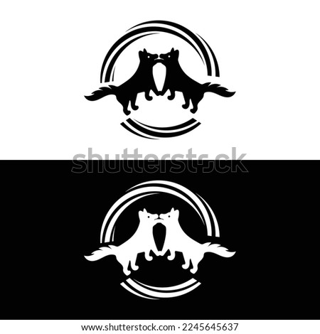 Circle dog animal logo design . icon logo 