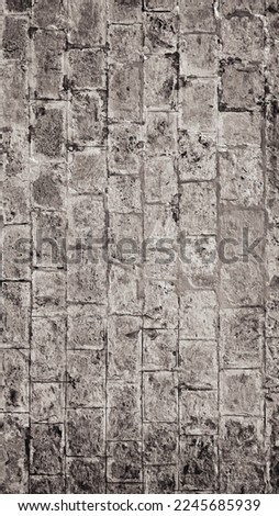 Grunge Stonewall Beautiful  Brickwork Construction  Textured Pattern Background Indoor Interior Decision Vertical Photo Royalty-Free Stock Photo #2245685939