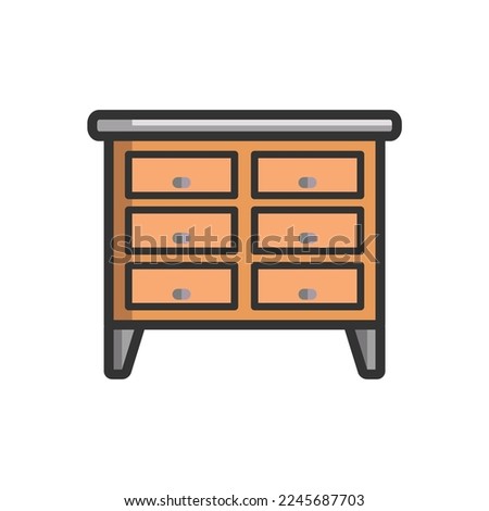 cabinet icon of color style design vector template