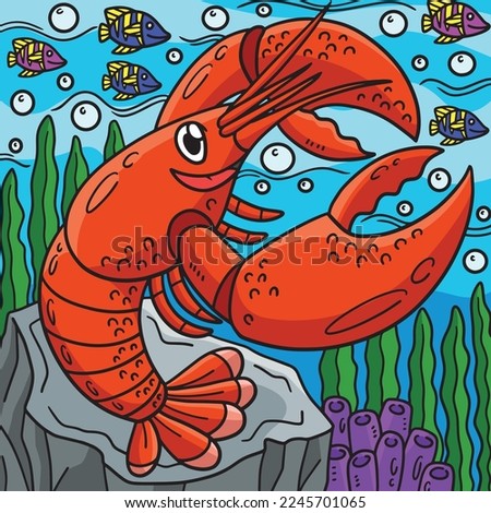  Lobster Marine Animal Colored Cartoon