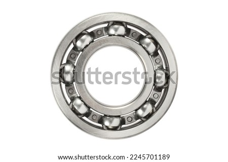 Ball Bearings isolated on white background. Royalty-Free Stock Photo #2245701189
