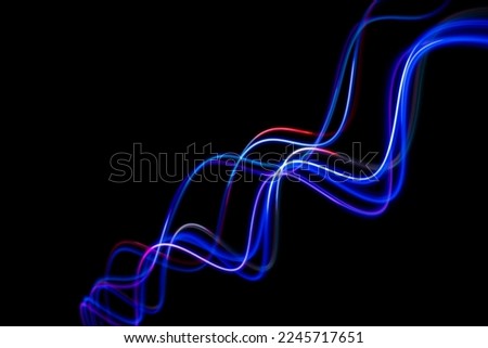 Abstract technology banner design. Digital neon lines on black background. High quality photo Royalty-Free Stock Photo #2245717651