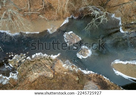 A winter creek from above