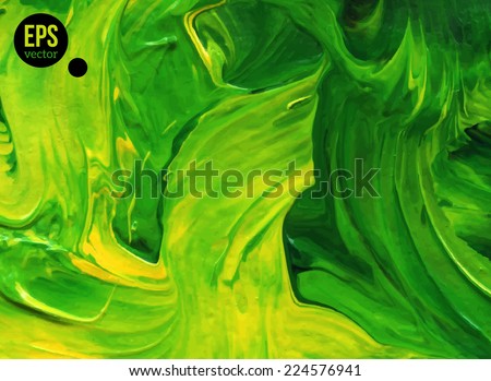 Abstract acrylic painted background. Vector illustration. Hand drawn green strokes. Ecology backdrop. Imitation of child's drawing. Royalty-Free Stock Photo #224576941