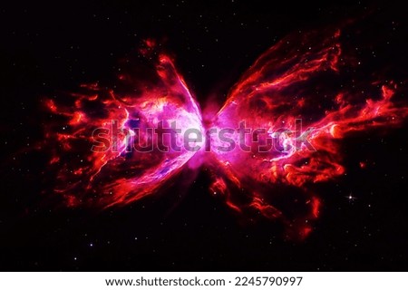 Red galaxy in deep space. Elements of this image were furnished by NASA. High quality photo