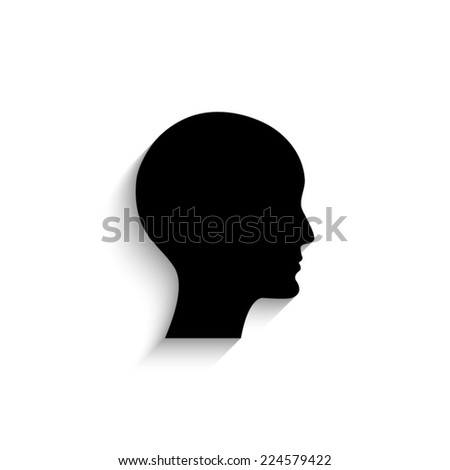 human profile picture  - black vector icon with shadow 