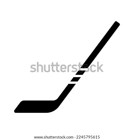 Hockey stick icon. Black silhouette. Side view. Vector simple flat graphic illustration. Isolated object on a white background. Isolate. Royalty-Free Stock Photo #2245795615