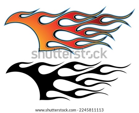 Race car sticker tribal fire flame car decal car tattoo vector image graphic vinyl car and motorcycle decoration design