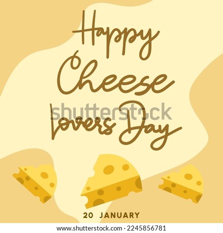 Cheese lovers day Background with calligraphy on yellow background ,for January 20, Vector illustration EPS 10