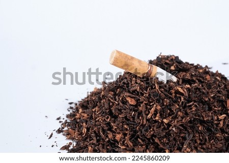 World No Tobacco Day and tobacco on white background.