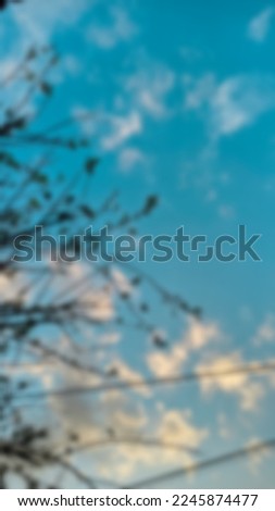Blur photo of clear blue sky in the afternoon