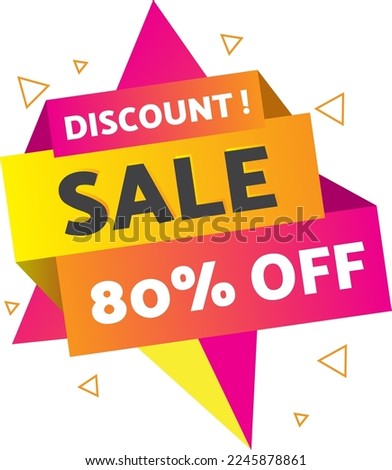 Discount Sale 80 off Tag Cool Colorful Vector Design